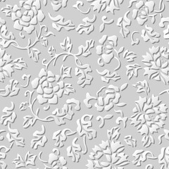 3D paper art pattern botanic garden flower leaf