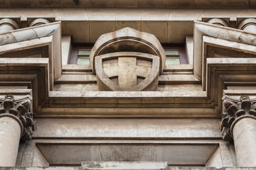 Detail of the building in the historic part of Catania, Sicily i