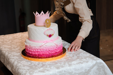 banquet cake in a restaurant