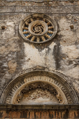 Romanesque church facade detail in Taormina, Sicily island, Ital