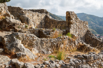 Old ruins in the town of Cifalu, Sicily island, Italy