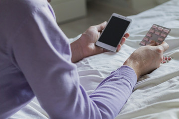 Vitamin, drags, pills and tablets in hand