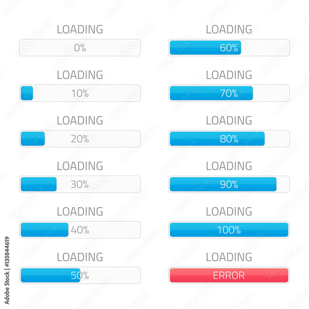 Poster loading bars elements set.