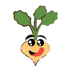 garlic expressions hungry face icon, vector illustration