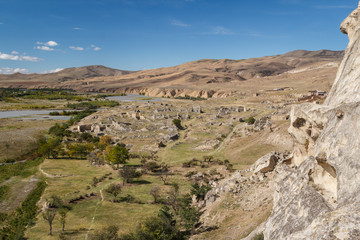 Remain of the ancient rock cave city of Uplistsikhe, Georgia