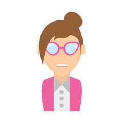 people woman nerd icon image, vector illustration design