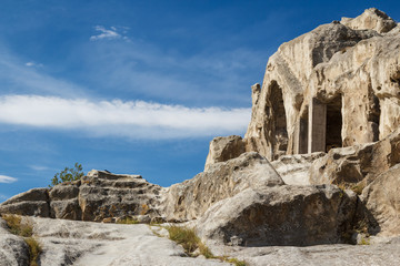 Fototapeta premium Remain of the ancient rock cave city of Uplistsikhe, Georgia