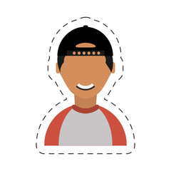 people young man with hat icon image, vector illustration design