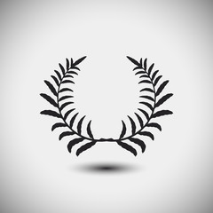 Wreath Icon. Vector Illustration. Laurel Vector Icon. Leaf Crown Icon. 