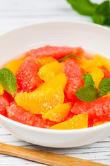 Orange and Grapefruit Citrus Salad. Selective focus.