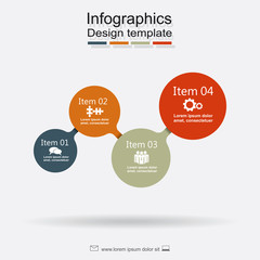 Infographic design template with elements and icons. Vector.