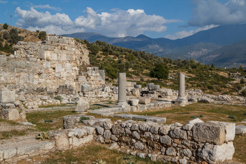 Fototapeta na wymiar Ruins of the ancient city Xantos, Turkey