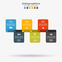 Infographic design template with elements and icons. Vector.