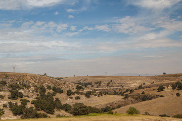 Rural valley near Arcos del Sitio aqueduct, Mexico