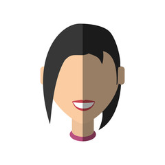 people face commoner woman icon image, vector illustration design