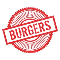 Burgers stamp. Grunge design with dust scratches. Effects can be easily removed for a clean, crisp look. Color is easily changed.
