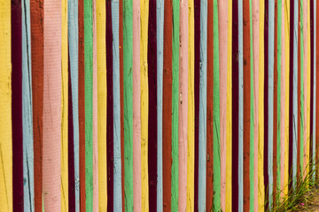 colorful wooden fence background division concept