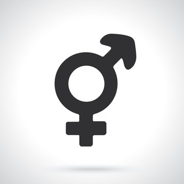 Vector illustration. Silhouette of transgender or hermaphrodite symbol. Gender pictogram. Template or pattern. Decoration for greeting cards, wallpapers, emblems