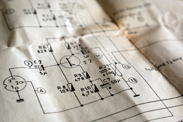 Very old vintage circuit diagram - depth of field