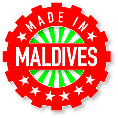 Made in Maldives flag color stamp