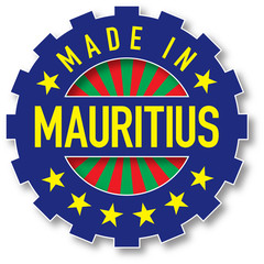 Made in Mauritius flag color stamp