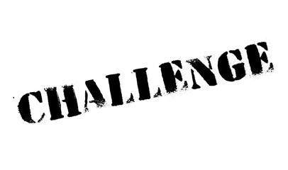 Challenge rubber stamp. Grunge design with dust scratches. Effects can be easily removed for a clean, crisp look. Color is easily changed.