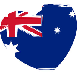 Australia flag in heart shape
