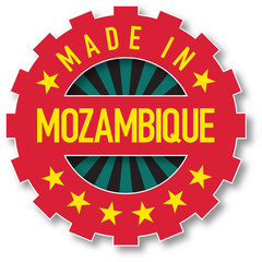 Made in Mozambique flag color stamp