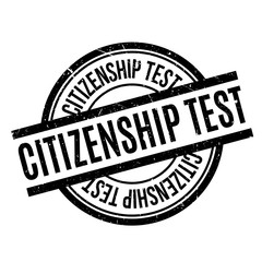 Citizenship test rubber stamp. Grunge design with dust scratches. Effects can be easily removed for a clean, crisp look. Color is easily changed.