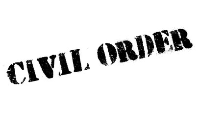 Civil Order rubber stamp. Grunge design with dust scratches. Effects can be easily removed for a clean, crisp look. Color is easily changed.