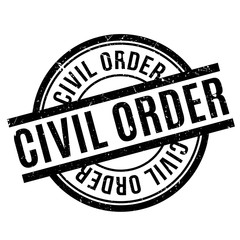 Civil Order rubber stamp. Grunge design with dust scratches. Effects can be easily removed for a clean, crisp look. Color is easily changed.