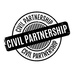 Civil Partnership rubber stamp. Grunge design with dust scratches. Effects can be easily removed for a clean, crisp look. Color is easily changed.