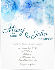 Wedding invitation template with abstract roses