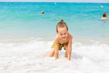 Beautiful boy and the sea