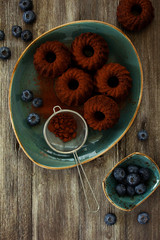 Coffee cake with chocolate.