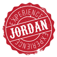 Jordan stamp. Grunge design with dust scratches. Effects can be easily removed for a clean, crisp look. Color is easily changed.