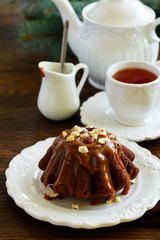 chocolate cake with caramel