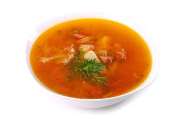 Soup with meat and potato