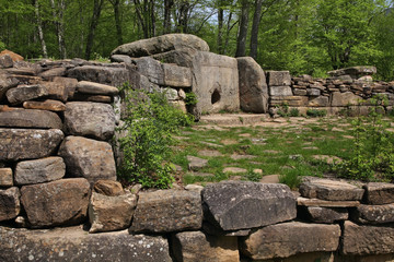 Dolmen Ecumenical - megalithic tomb near Vozrozhdenie village and Gelendzhik town. Krasnodar Krai. Russia