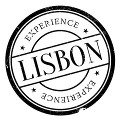 Lisbon stamp. Grunge design with dust scratches. Effects can be easily removed for a clean, crisp look. Color is easily changed.