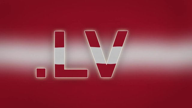 ,  - internet domain of Latvia...Typing top-level domain "., " against blurred waving national flag of Latvia. Highly detailed fabric texture for 4K resolution.