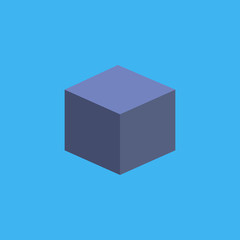 3d cube icon. flat design