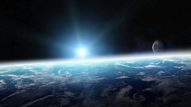 Planet Earth in space 3D rendering elements of this image furnis