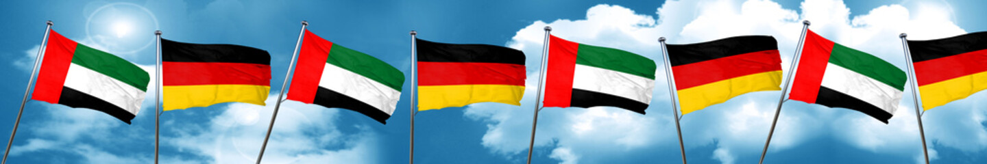 uae flag with Germany flag, 3D rendering