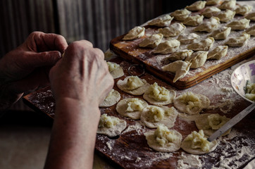 Preparation for cooking dumplings of potatoes