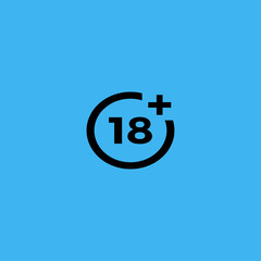 18+ icon. flat design
