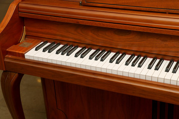 Fototapeta na wymiar Close up piano, white and black keyboard