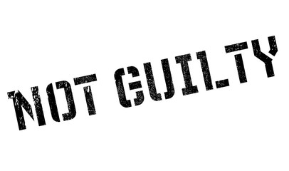 Not guilty stamp. Grunge design with dust scratches. Effects can be easily removed for a clean, crisp look. Color is easily changed.