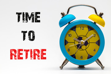 It's time to retire on a white background. Retro alarm clock