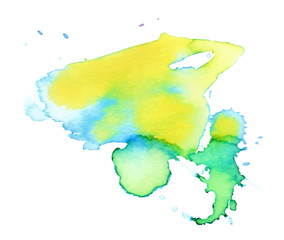 Colorful abstract watercolor texture with splashes and spatters. Modern creative watercolor background for trendy design.